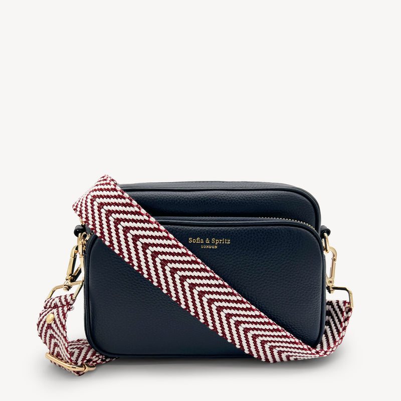 Burgundy & White Chevron Strap