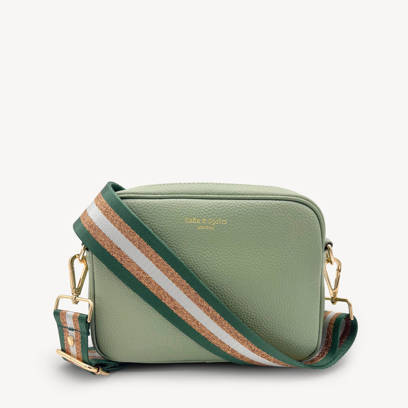 Green & Gold Glitter Stripe Strap