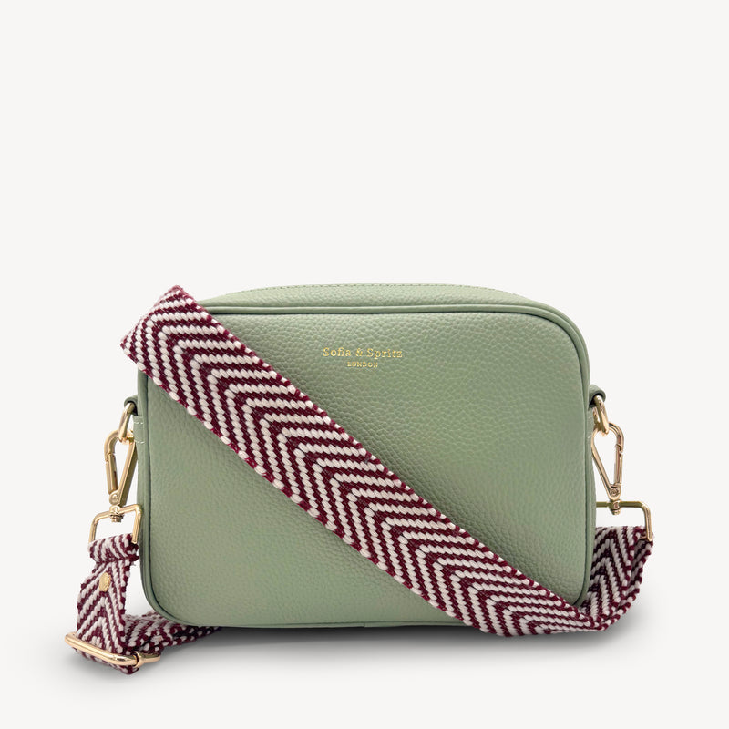 Burgundy & White Chevron Strap