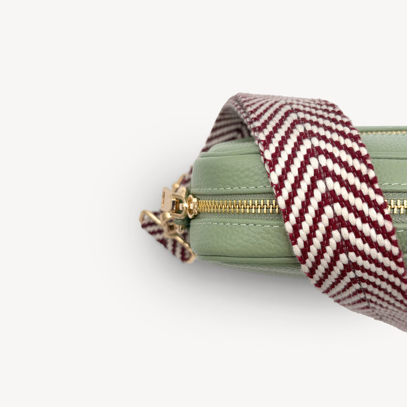 Burgundy & White Chevron Strap