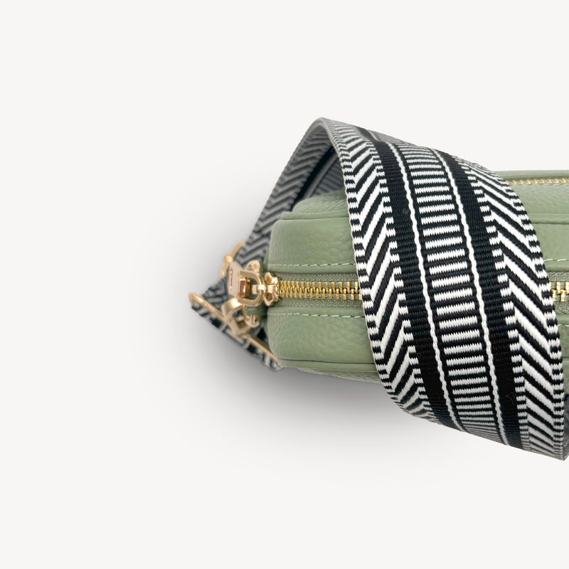 Black & White Stripe Aztec Strap