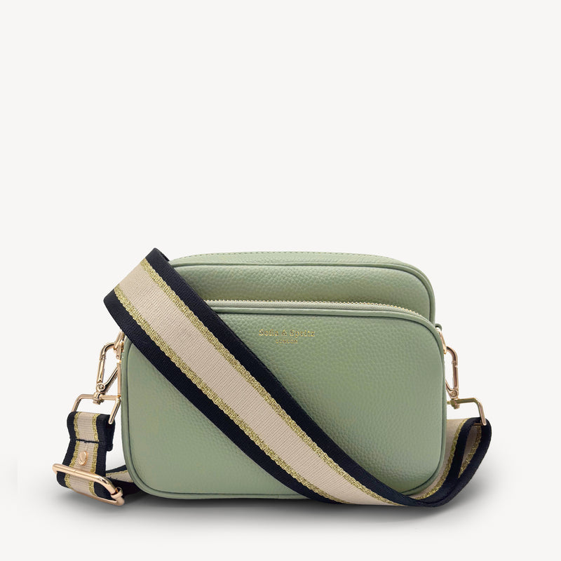 Black, Beige & Gold Stripe Strap