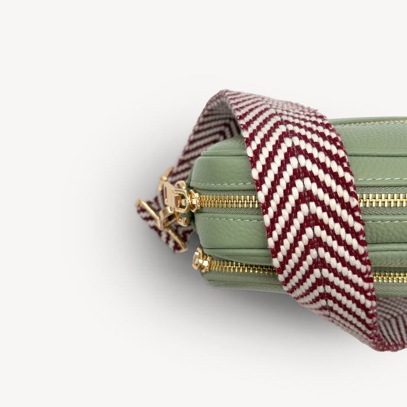 Burgundy & White Chevron Strap