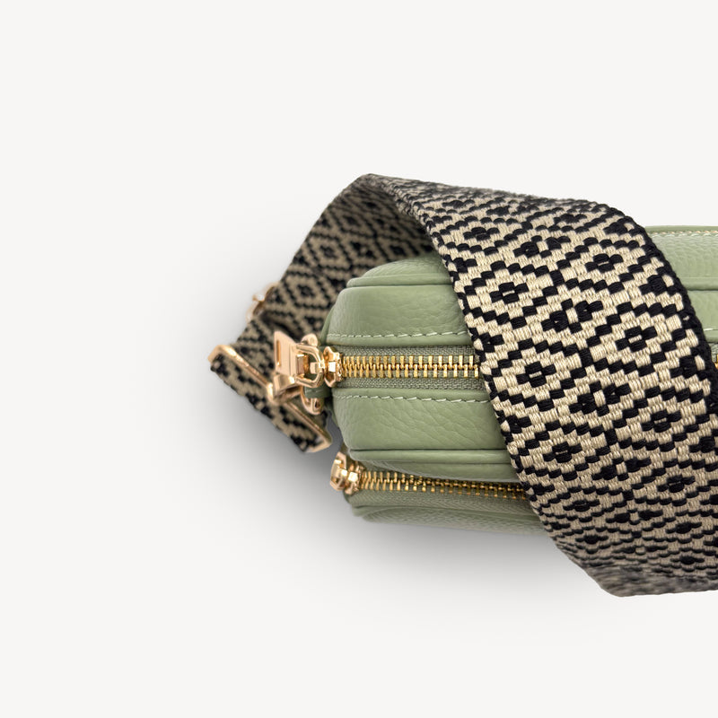 Black & Stone Embroidered Strap