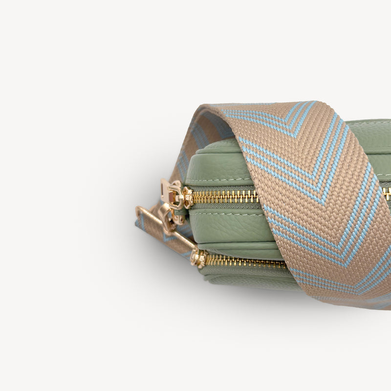 Pale Blue & Tan Arrow Strap