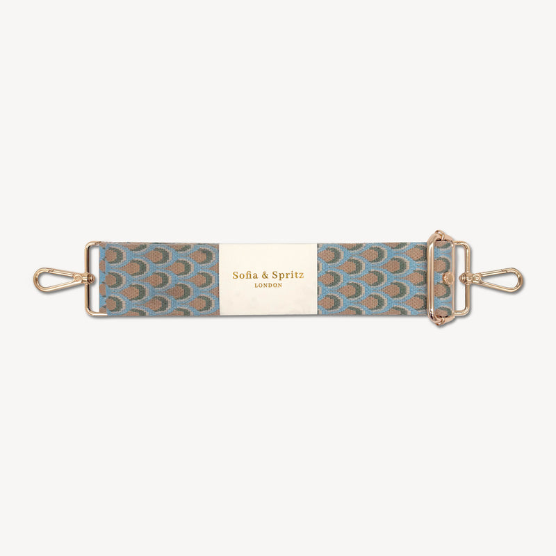 Sky Blue & Stone Peacock Strap