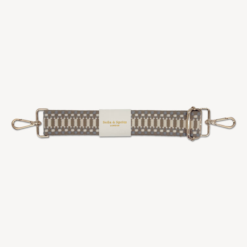 Taupe & White Stitch Strap