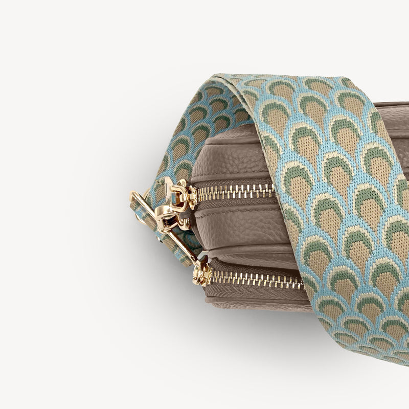 Sky Blue & Stone Peacock Strap