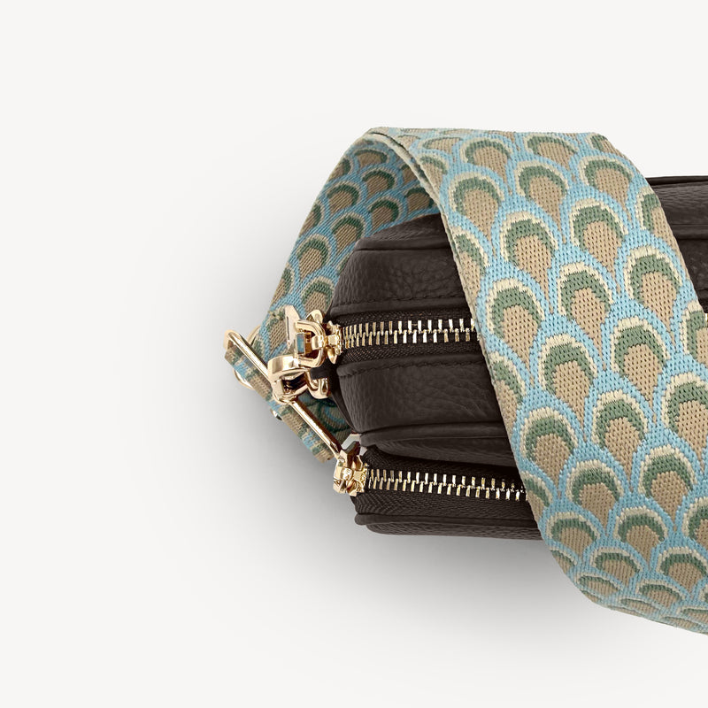 Sky Blue & Stone Peacock Strap