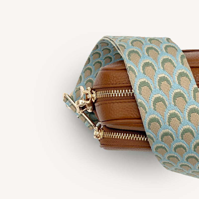 Sky Blue & Stone Peacock Strap