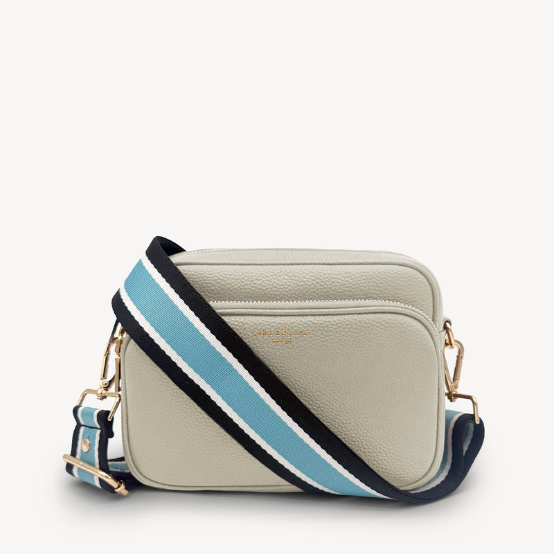 Sky Blue & Black Stripe Strap