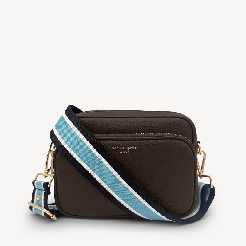 Sky Blue & Black Stripe Strap