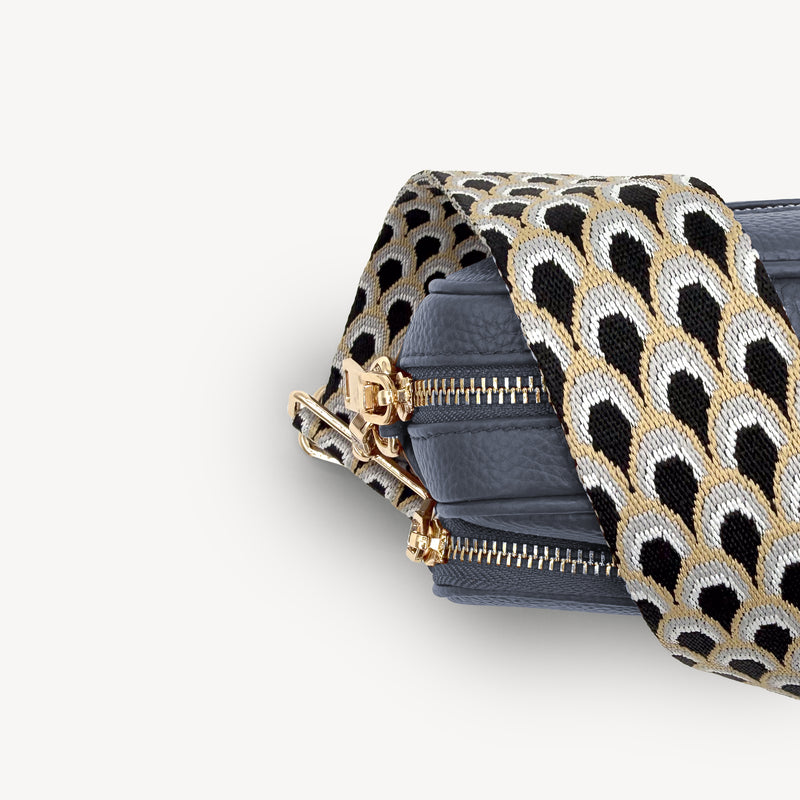 Black & Grey Peacock Strap