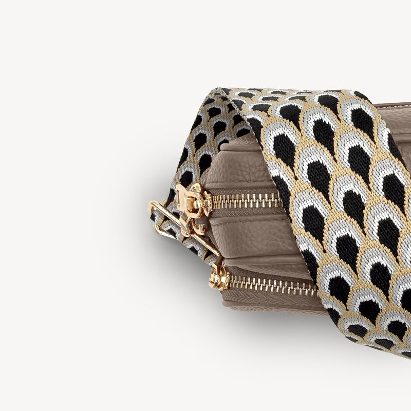 Black & Grey Peacock Strap