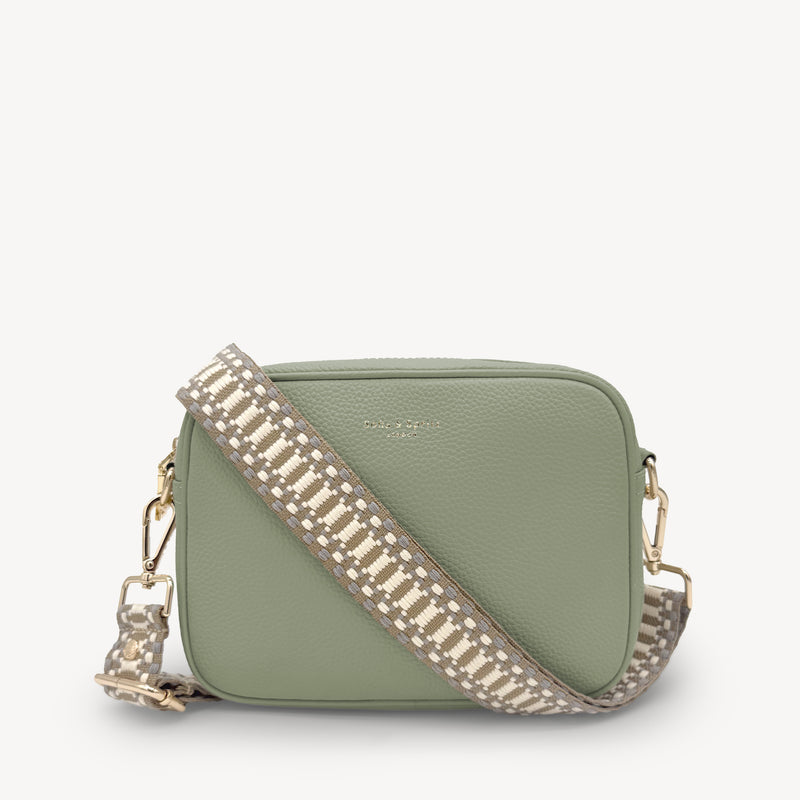 Taupe & White Stitch Strap