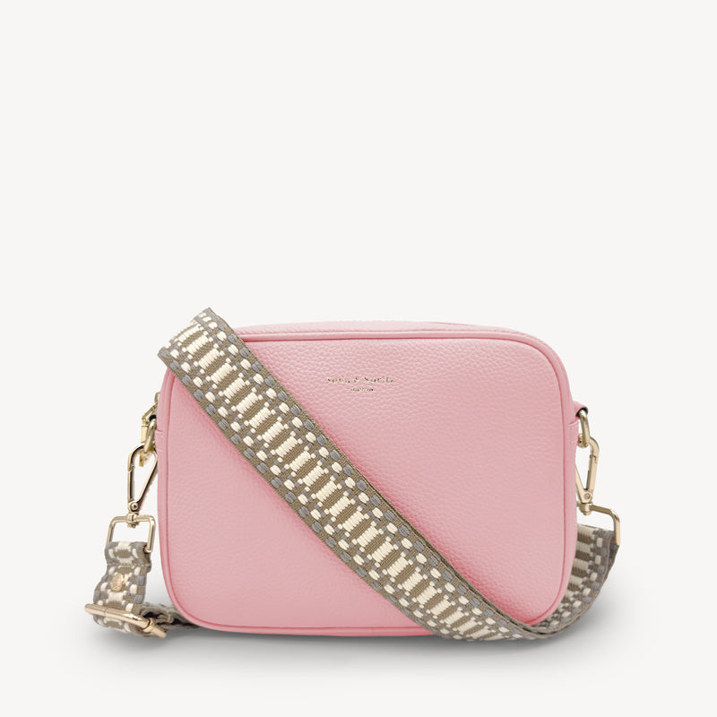 Taupe & White Stitch Strap