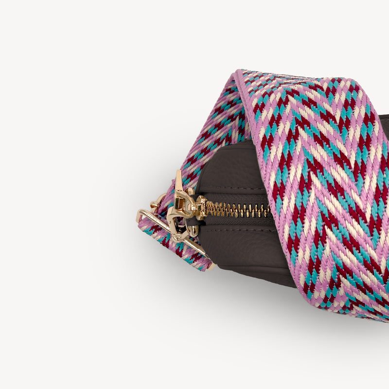Pink & Blue Herringbone Strap