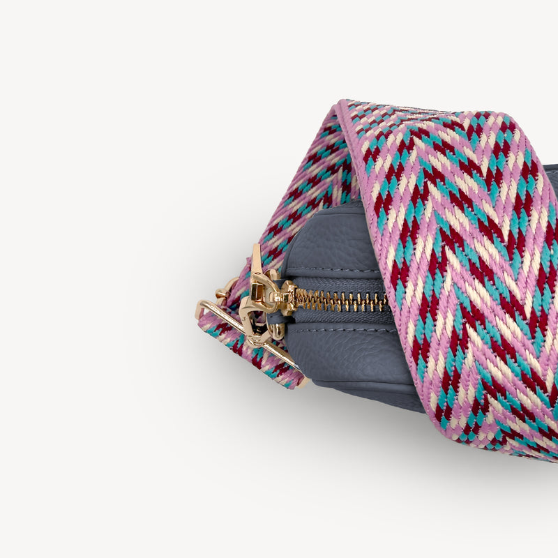 Pink & Blue Herringbone Strap