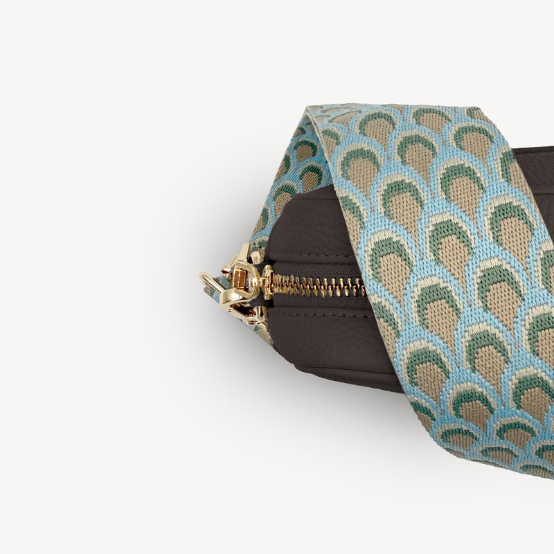 Sky Blue & Stone Peacock Strap