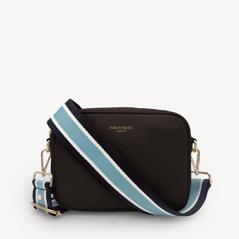 Sky Blue & Black Stripe Strap