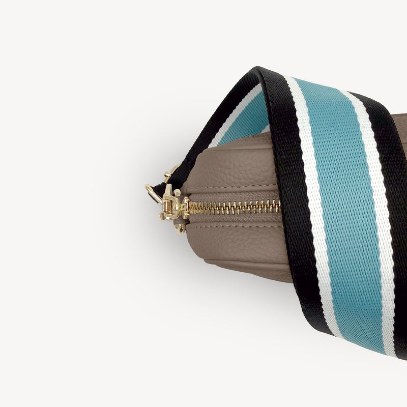 Sky Blue & Black Stripe Strap