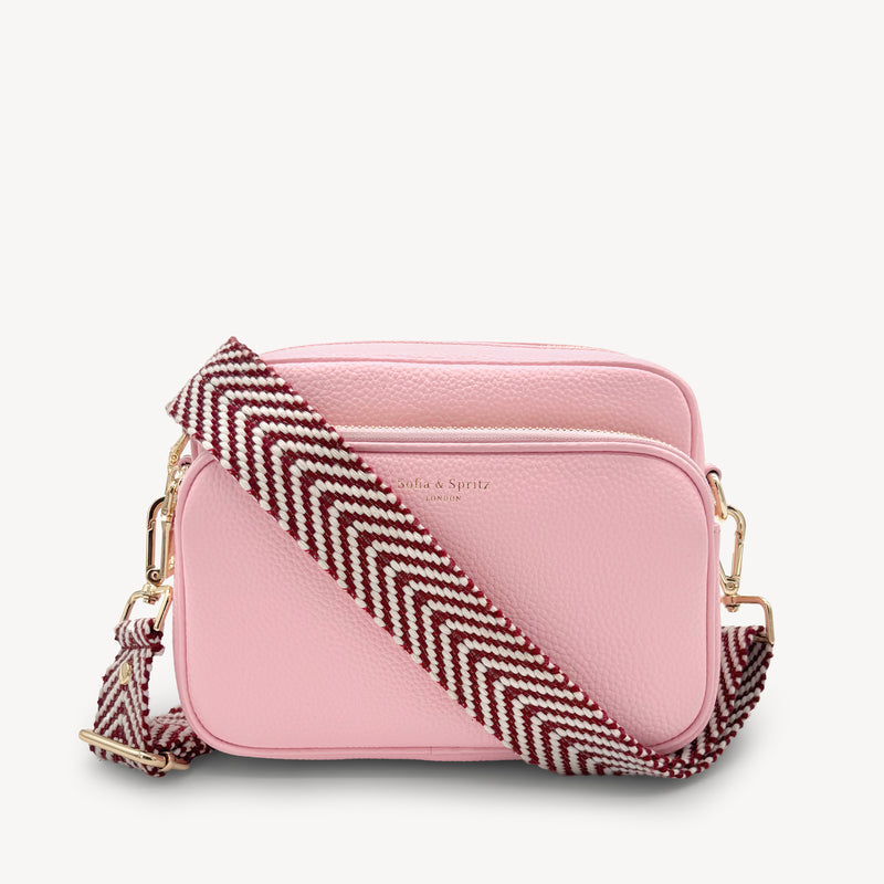 Burgundy & White Chevron Strap