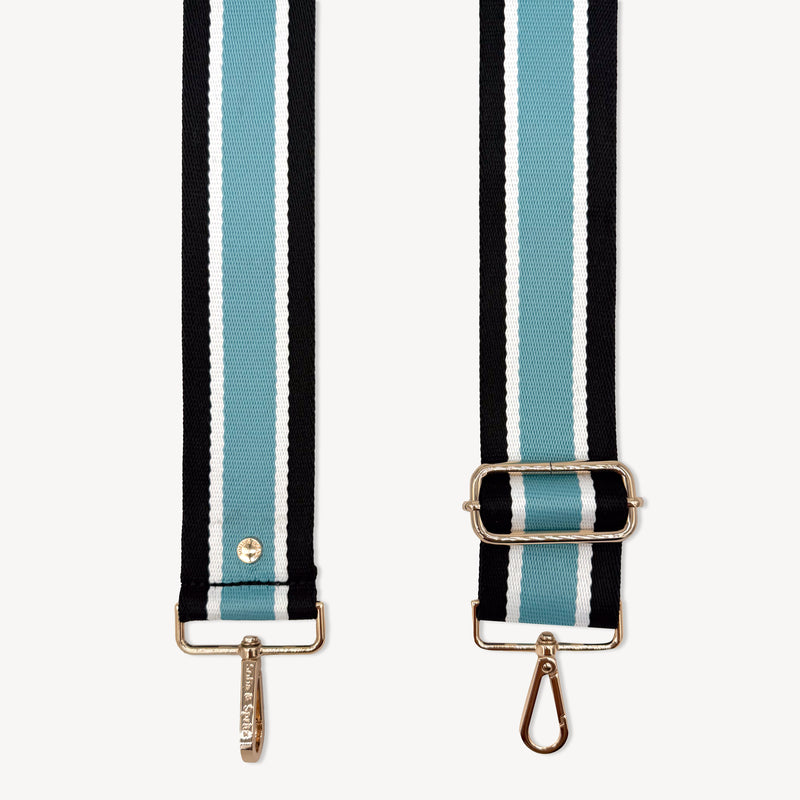 Sky Blue & Black Stripe Strap