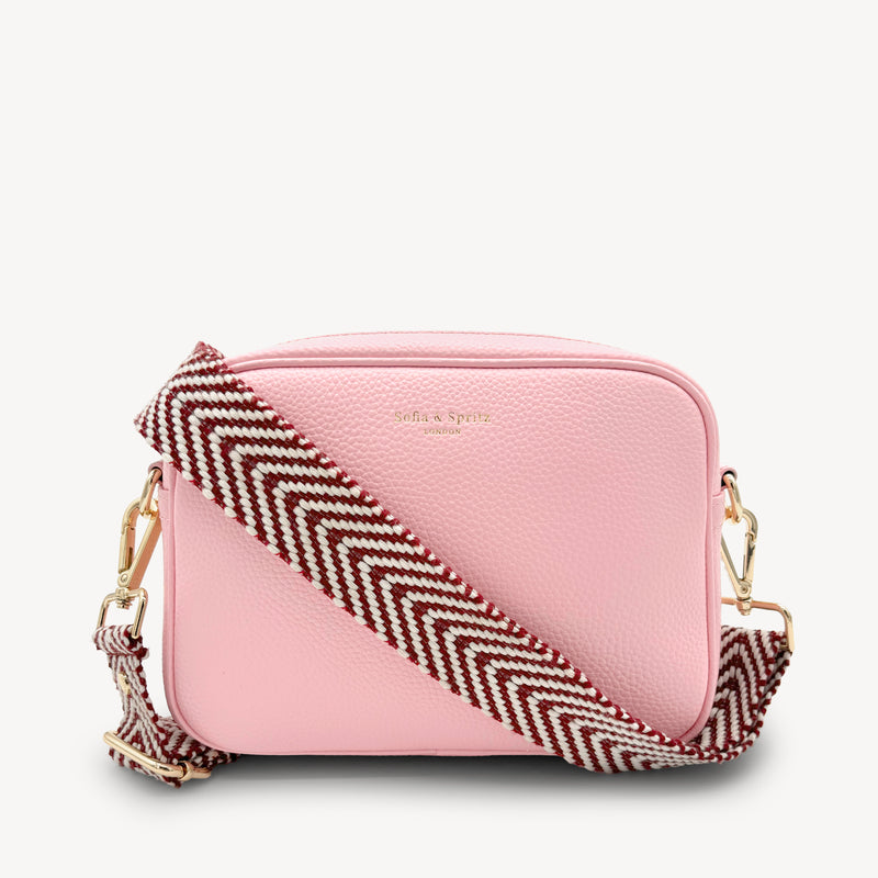 Burgundy & White Chevron Strap