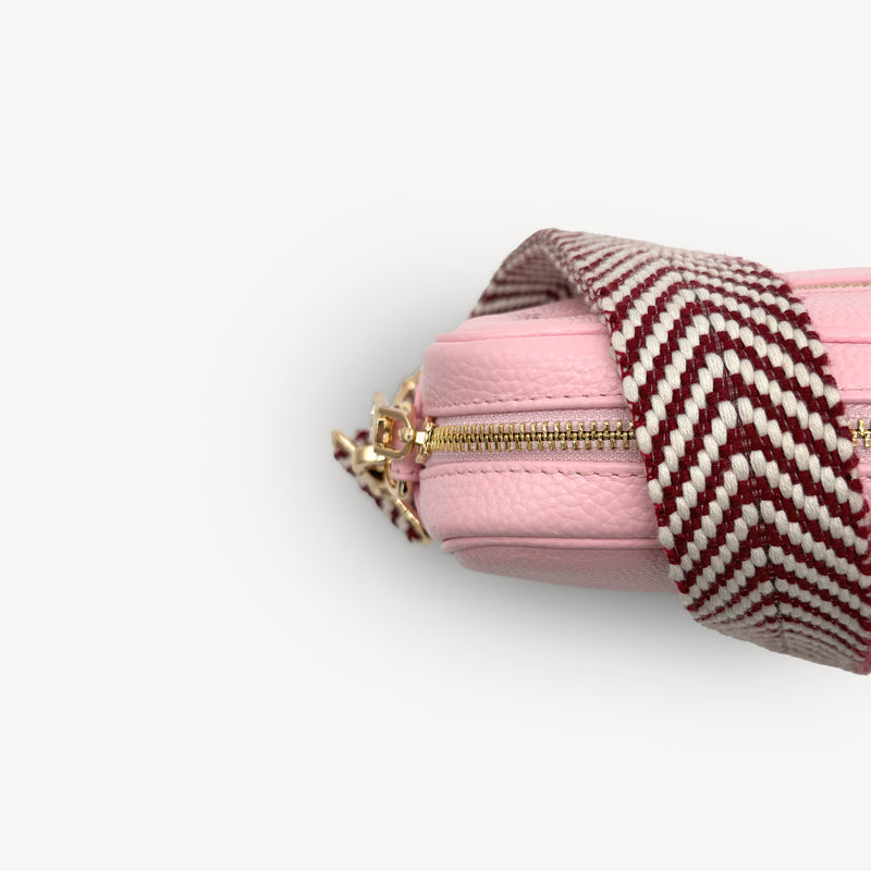 Burgundy & White Chevron Strap