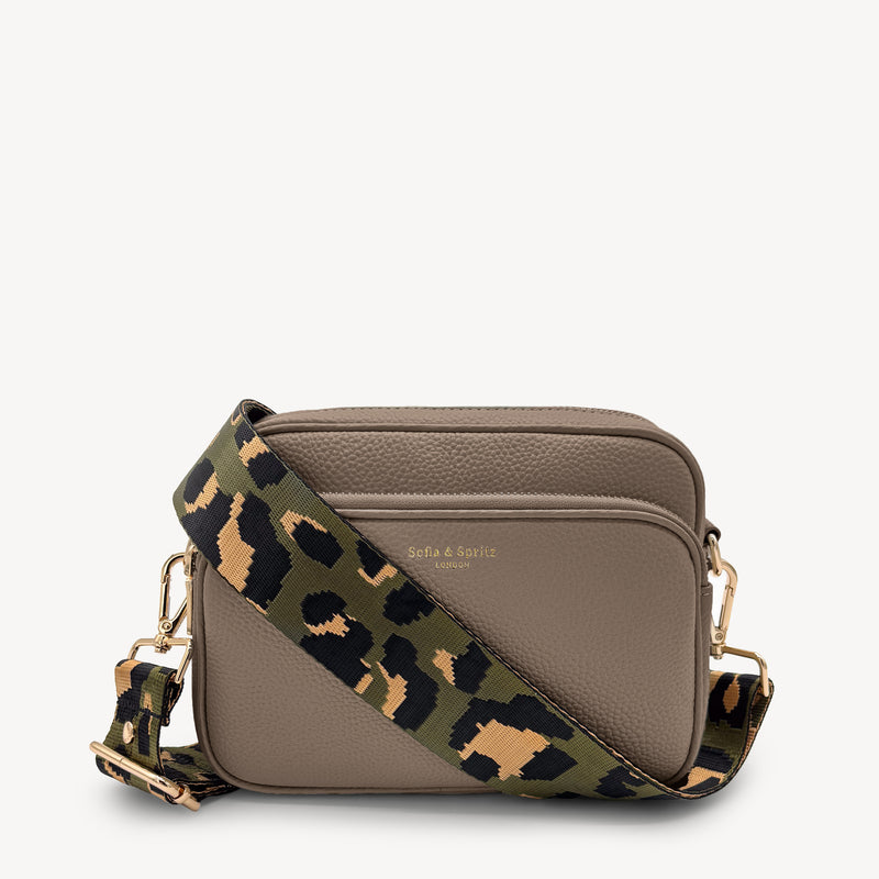 Olive Green & Gold Leopard Strap