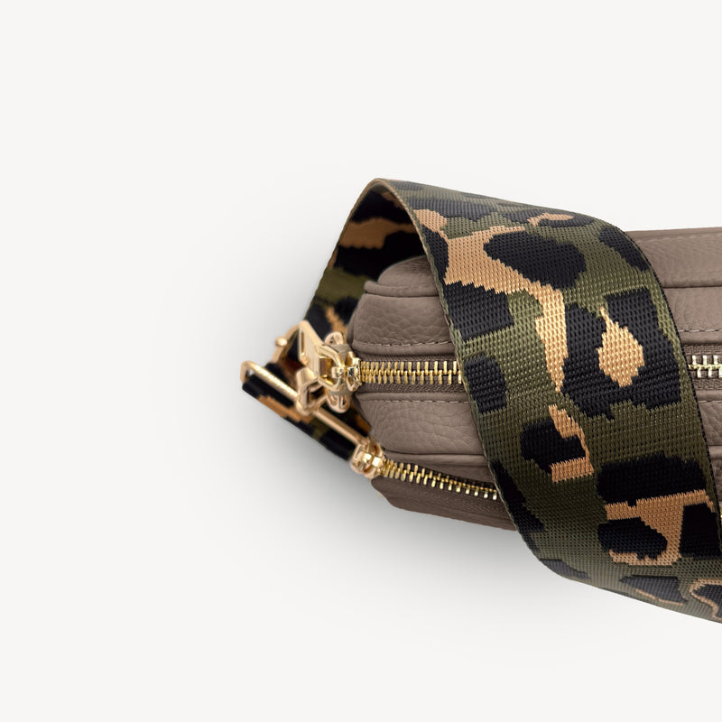 Olive Green & Gold Leopard Strap
