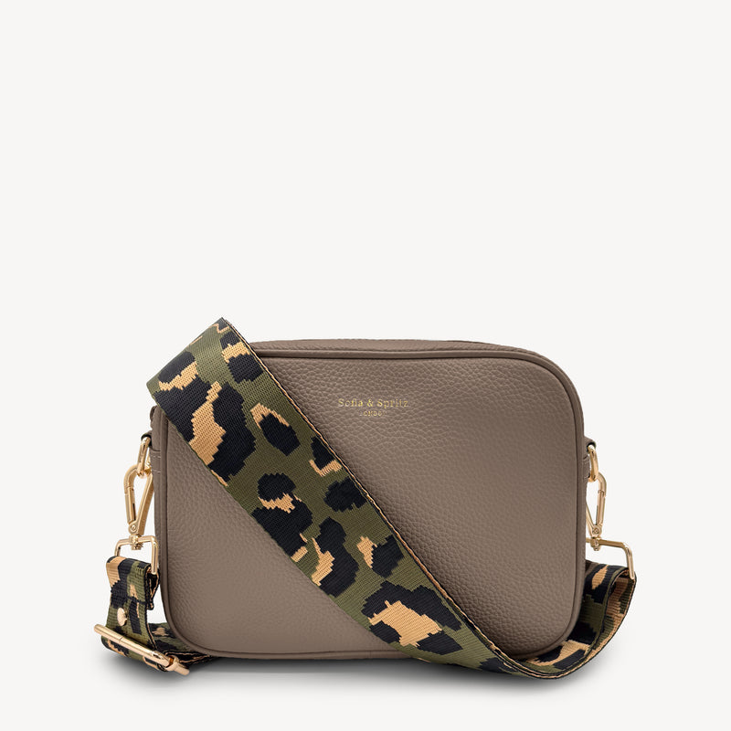 Olive Green & Gold Leopard Strap