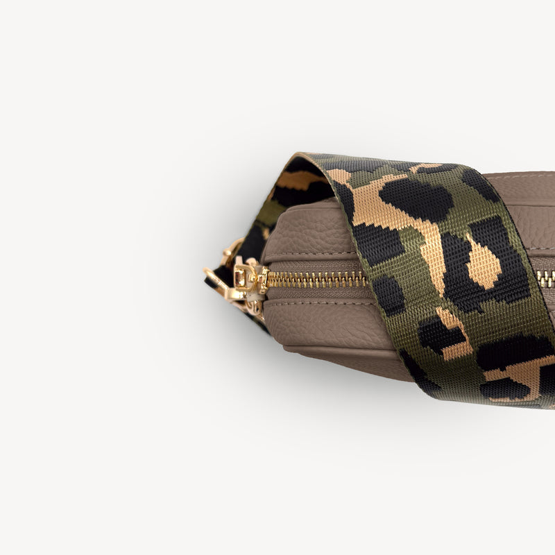 Olive Green & Gold Leopard Strap