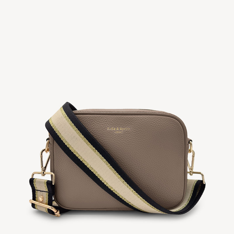 Black, Beige & Gold Stripe Strap