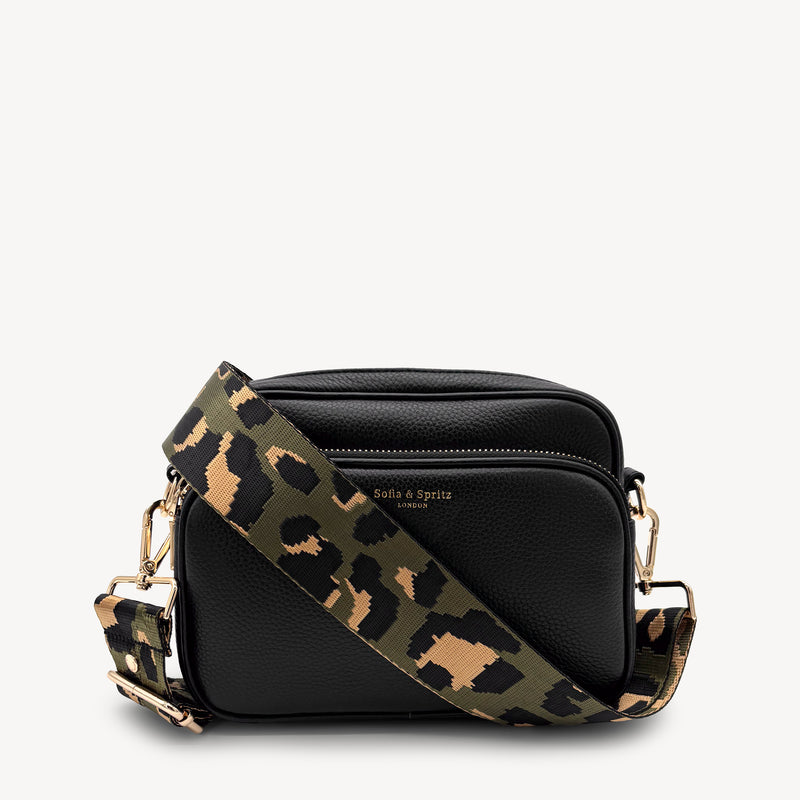 Olive Green & Gold Leopard Strap