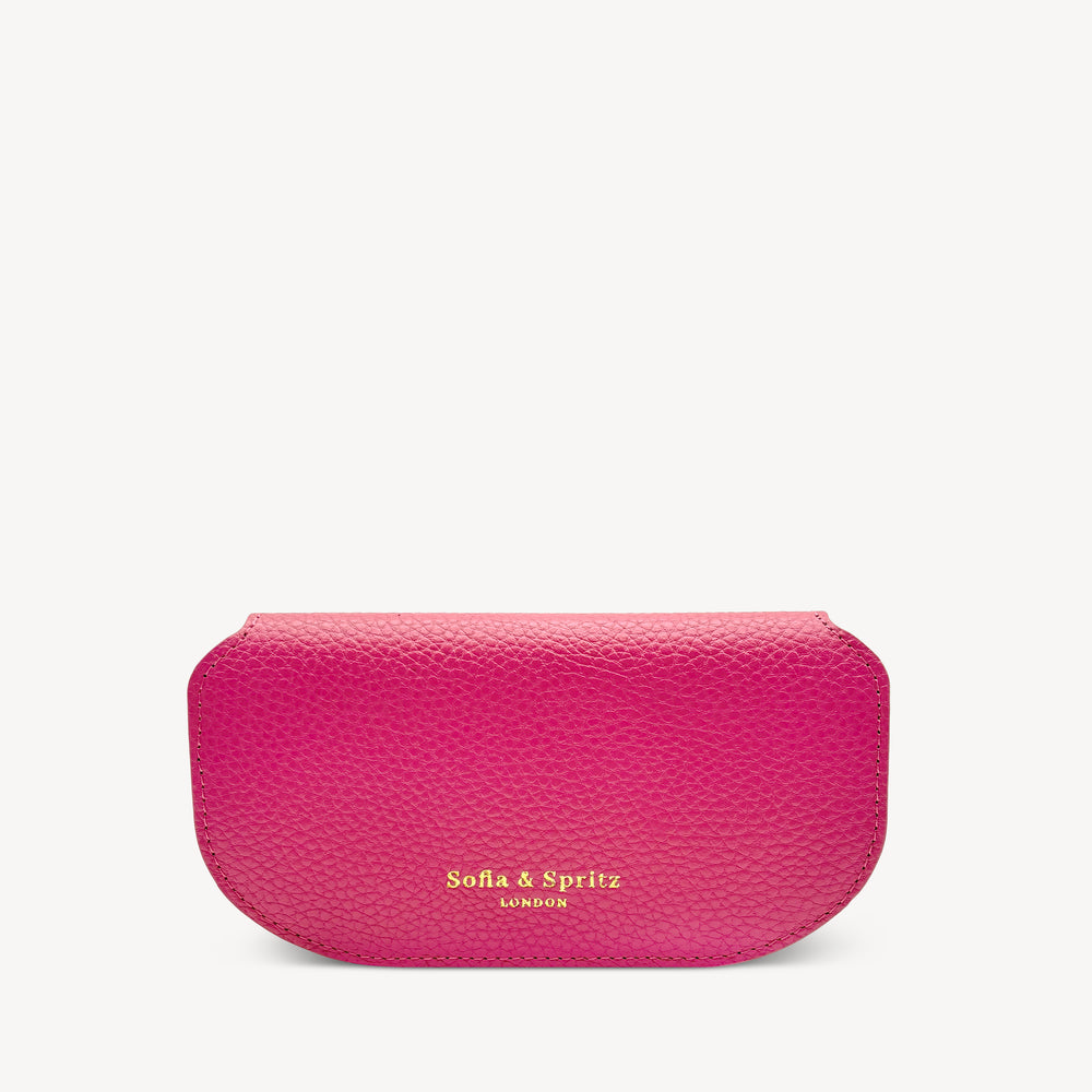 Slim Leather Glasses Case - Fuchsia Pink thumbnail-image-2