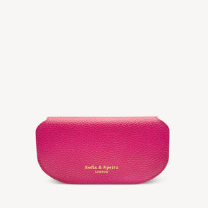Slim Leather Glasses Case - Fuchsia Pink thumbnail-image-2