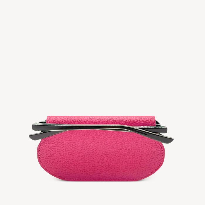Slim Leather Glasses Case - Fuchsia Pink