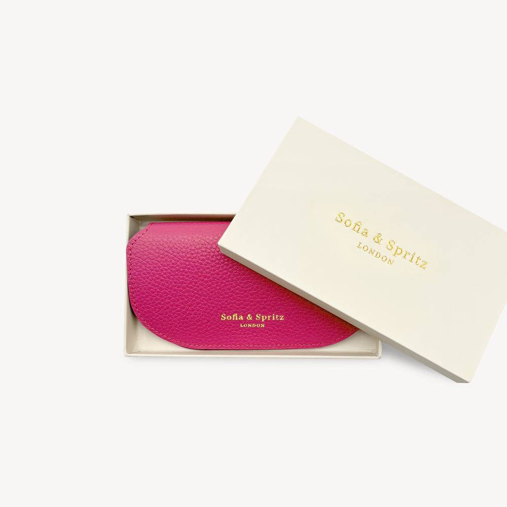 Slim Leather Glasses Case - Fuchsia Pink thumbnail-image-4