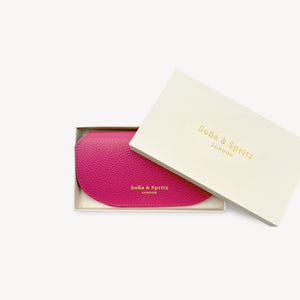 Slim Leather Glasses Case - Fuchsia Pink thumbnail-image-4