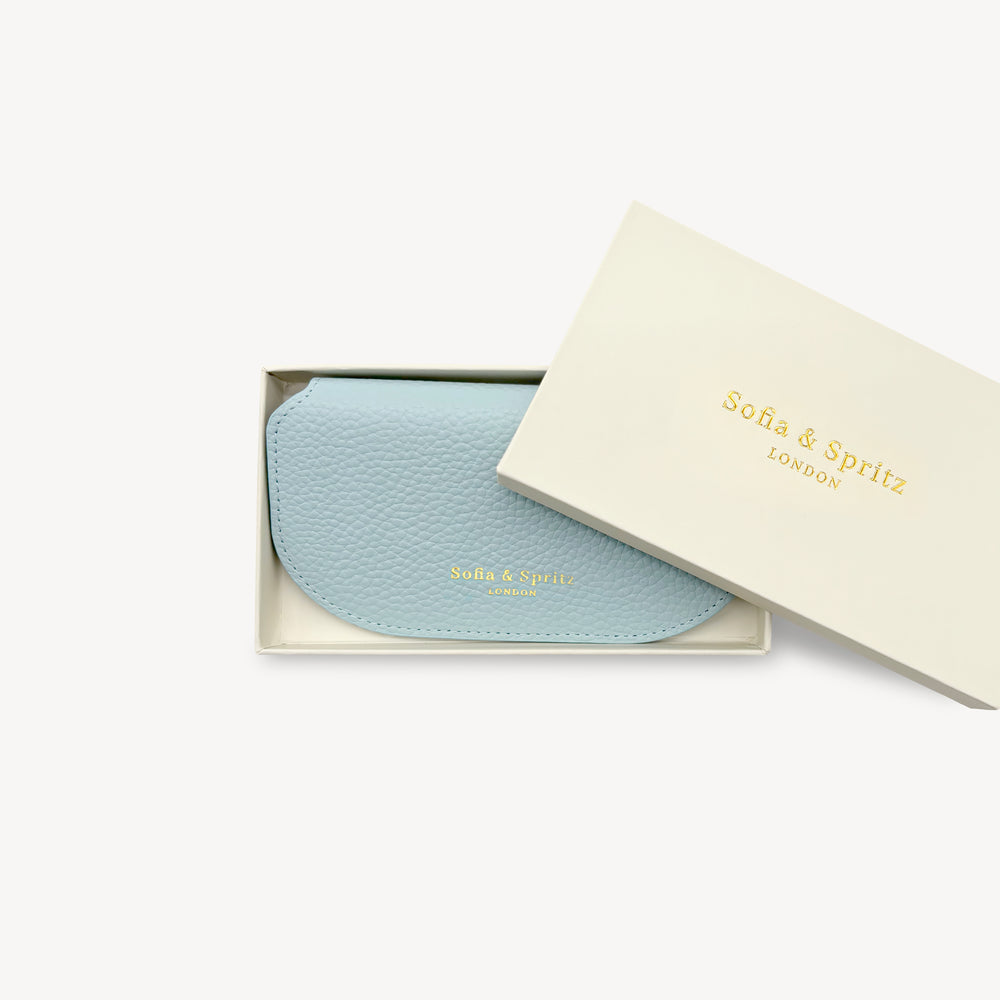 Slim Leather Glasses Case - Sky Blue thumbnail-image-4