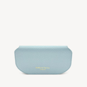 Slim Leather Glasses Case - Sky Blue thumbnail-image-2
