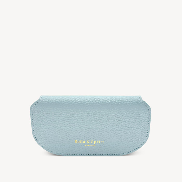 Slim Leather Glasses Case - Sky Blue