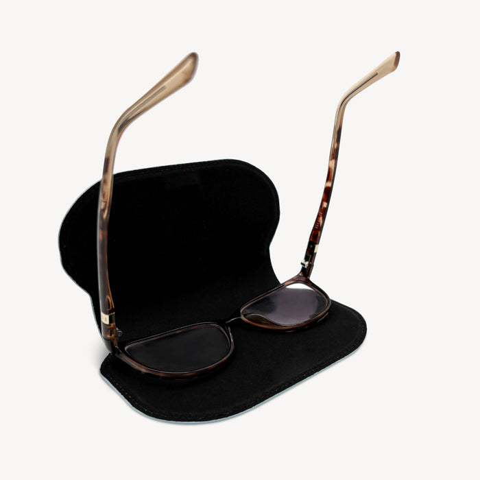 Slim Leather Glasses Case - Sky Blue