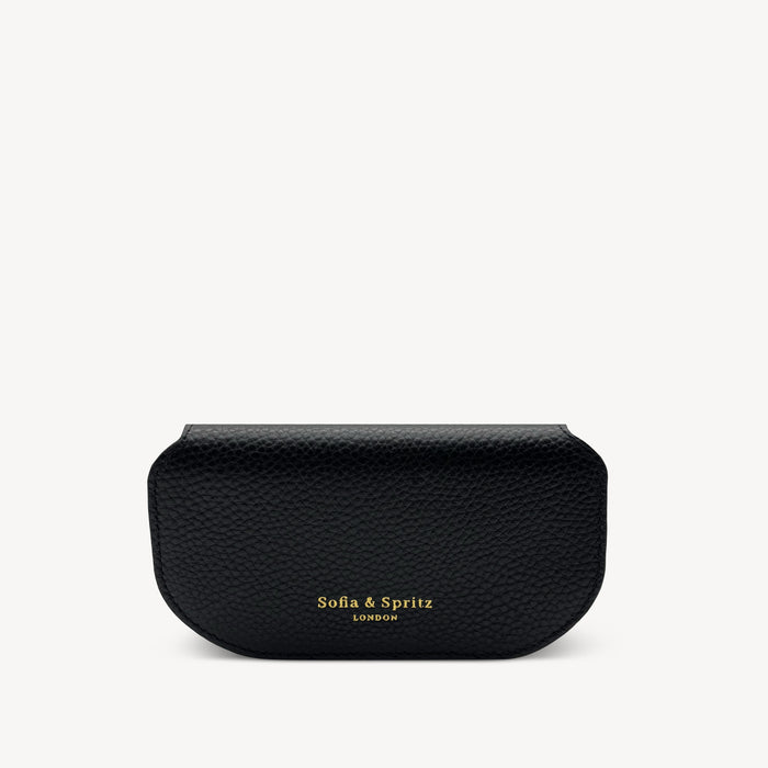 Slim Leather Glasses Case - Black