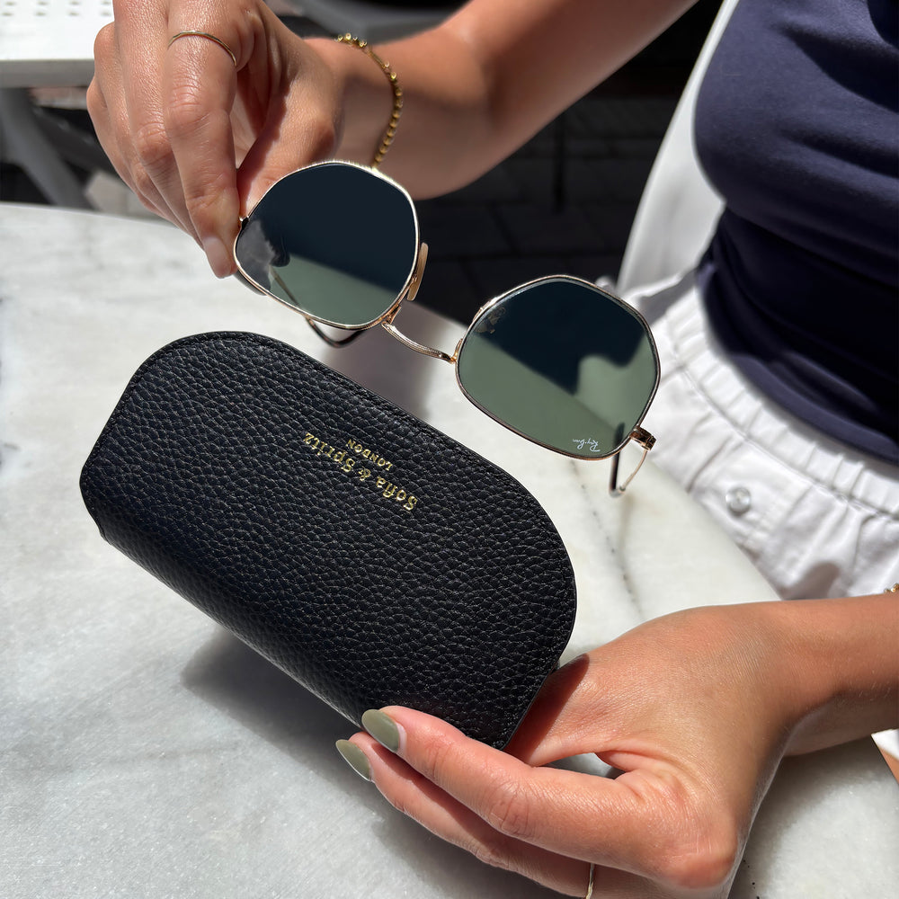 Slim Leather Glasses Case - Black thumbnail-image-3