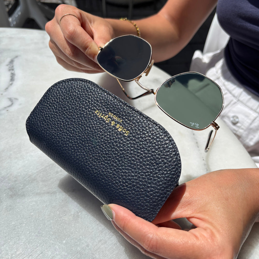 Slim Leather Glasses Case - Navy thumbnail-image-3