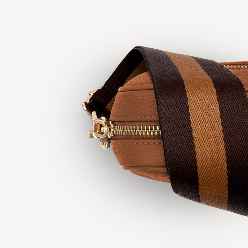 Chocolate Brown Stripe Strap