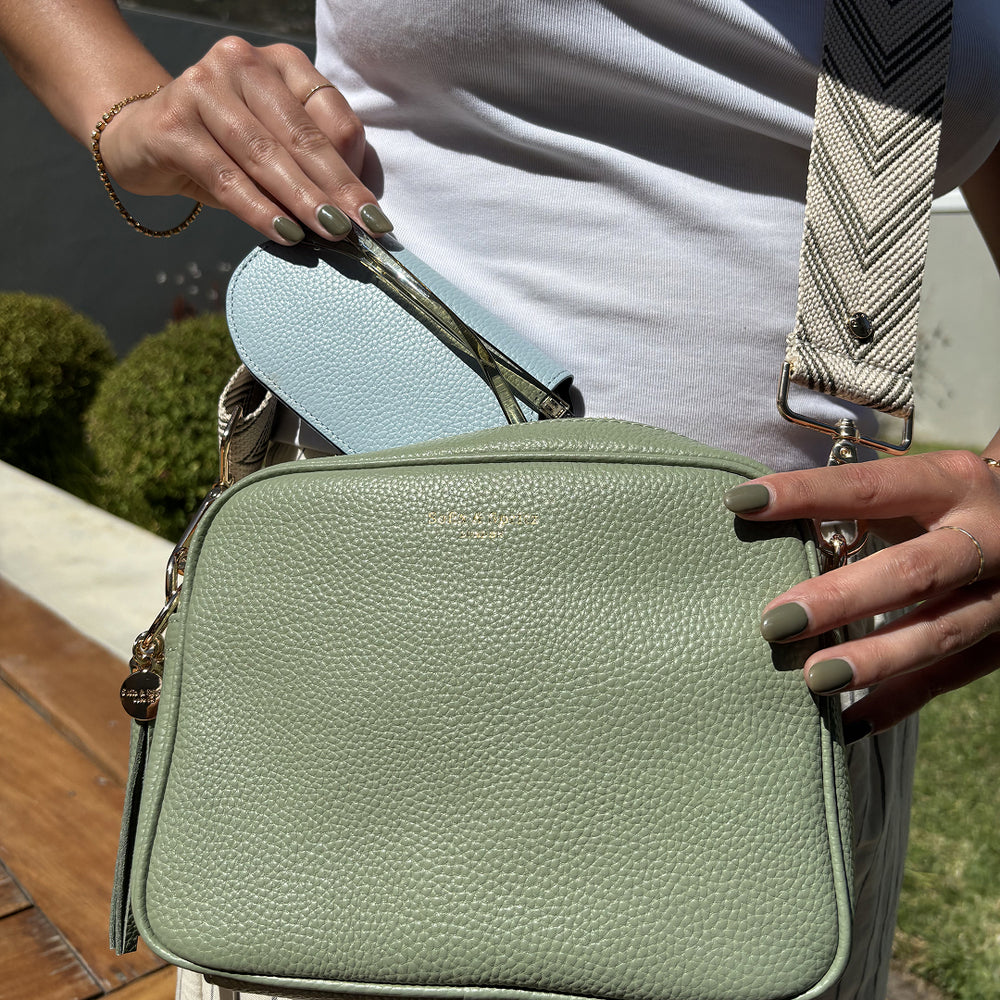 Slim Leather Glasses Case - Sky Blue thumbnail-image-5