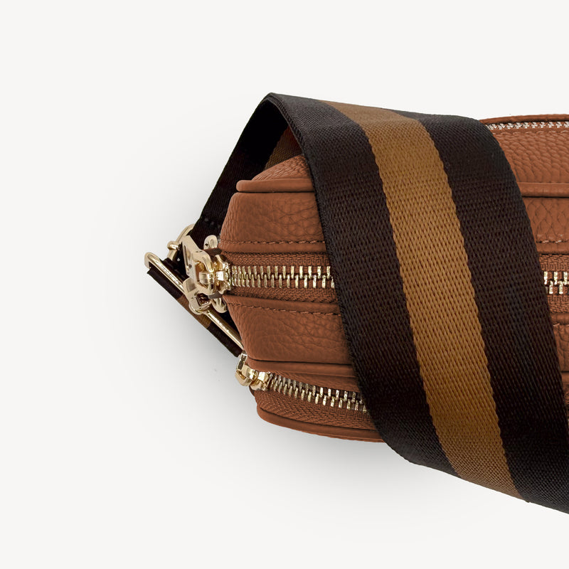Chocolate Brown Stripe Strap